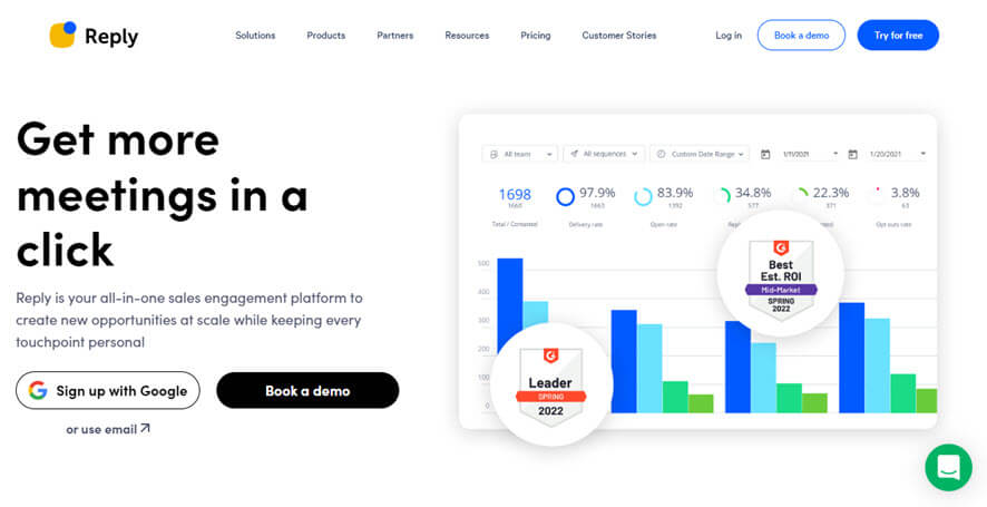Reply.io home page
