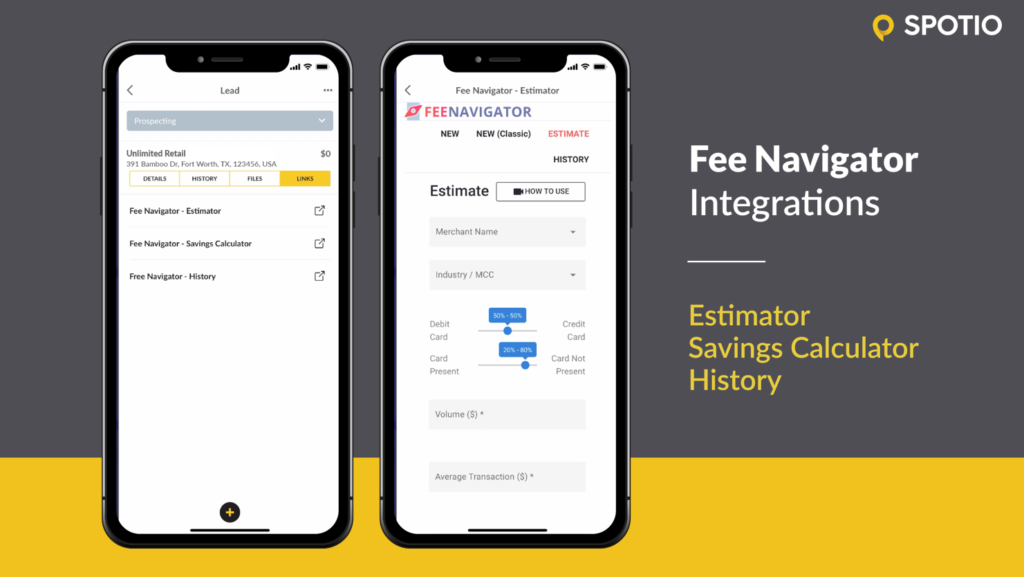 SPOTIO Fee Navigator screen capture