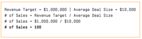 number of sales needed calculation